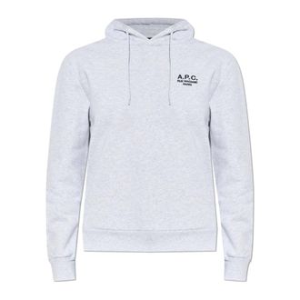 A.P.C. A.p.c., Hoodies & sweatvesten, Dames, Grijs, S, Katoen, Rue Madame Logo Hoodie