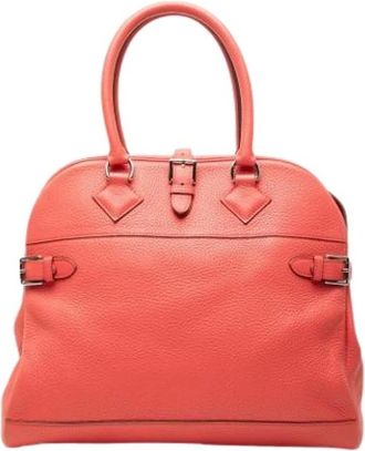 Herm&egrave;s Pre-owned Atlas 35 Handbag - Dames - Vintage Handtas - Oranje - ONE Size - Leer - Vintage