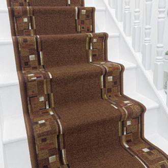 Runrug Stair Runner Carpet - Durable, Non-Slip, 5.4mm - Bombay in Dark Brown | Size: 80 cm x 690 cm