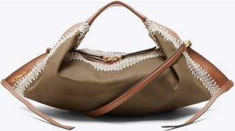 3.1 Phillip Lim Luna Contrast Stitch Nylon Mini Bag in Mushroom at Nordstrom