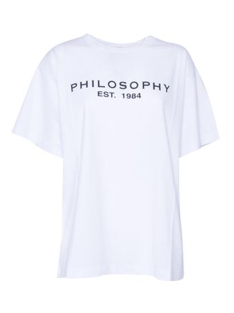 Philosophy di Lorenzo Serafini Philosophie Di Lorenzo Serafini T Shirt Bianca Con Logo