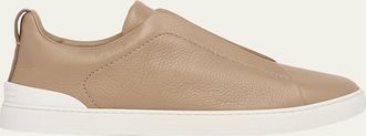 Ermenegildo Zegna Mens Deerskin Triple Stitch Sneakers