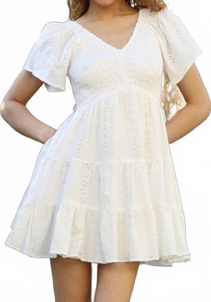 Angie Maisie Mini Dress In White