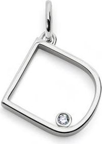 Monica Vinader Lab Grown Diamond Initial Pendant in Sterling Silver D at Nordstrom