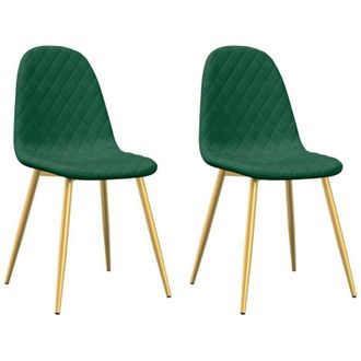 vidaXL Sedie da Pranzo 2 pz Verde Scuro in Velluto - Vidaxl