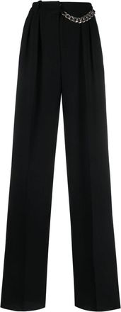 Barbara Bui chain-detail wide-leg trousers - women - Polyester/Lamb Skin - 36 - Black