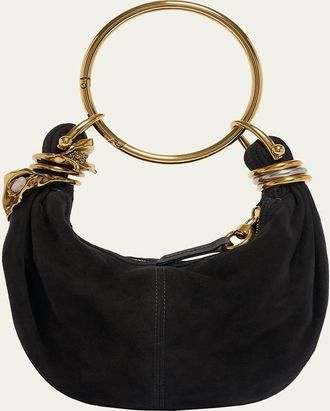 Chlo&eacute; Sculptural Bracelet Bag in Suede