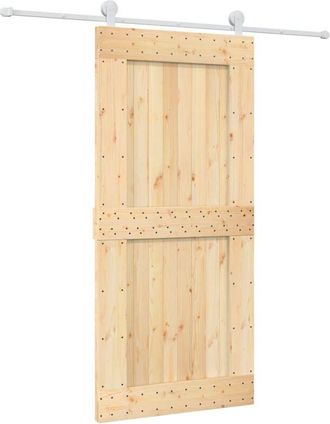 vidaXL Puerta Corredera Con Herrajes Madera Maciza De Pino 95x210 Cm Vidaxl