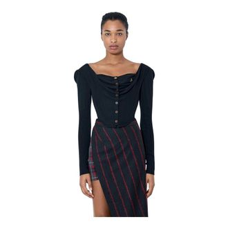 Vivienne Westwood Dames, Truien, Zwart, Maat: L Katoen