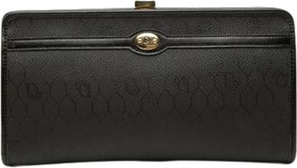 Dior Pre-owned Canvas Kiss Lock Clutch - Dames - Vintage Accessoires - Zwart - ONE Size - Leer - Vintage