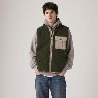 Levi's Joonie Sherpa Vest - Mens - XL - Green