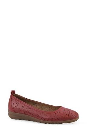 White Mountain Cortney Perforated Ballet Flat in Red Smooth at Nordstrom Rack, Size 9.5