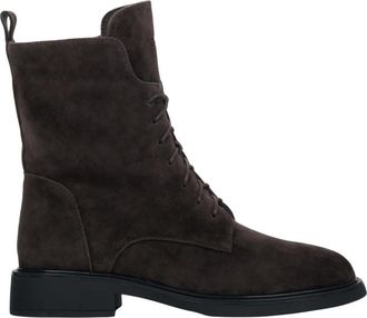 Estro & Luminara Velours Winter Enkellaarsjes - Dames - Winterlaarzen - Bruin - 39 EU - Leer - Schoenen