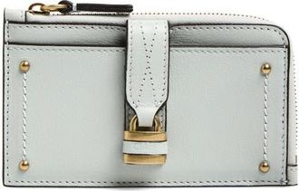 Chlo&eacute; Small Paddington Leather Zip Wallet in Aqua Grey at Nordstrom