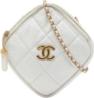 Chanel Pre-owned Vintage Crossbody Bag - Dames - Vintage Schoudertas - Wit - ONE Size - Leer - Vintage