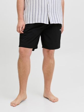 Jack & Jones Plus Size Badeshorts JPSTNAXOS JJSWIM SHORTS VESTERBRO SN PLS, Herren, Gr. 48, N-Gr, schwarz, Web, Polyester, JACK & JONES PLUSSIZE, unifarben, Badehosen Badesh
