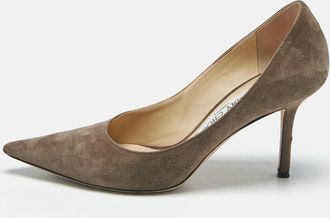 Jimmy Choo London Beige Suede Romy Pumps