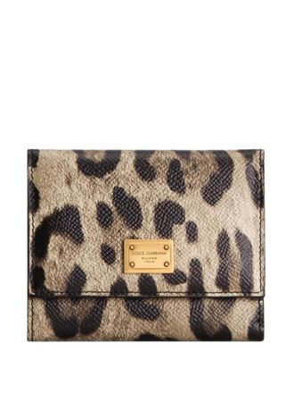 Dolce & Gabbana leopard-print zip wallet - Brown