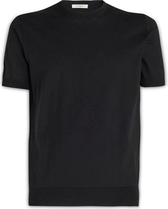 Paolo Pecora Long-Sleeve Fine Cotton Knit - Heren - T-shirts - Blauw - S - Katoen - Tops
