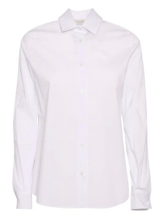 Mazzarelli Blouse met lange mouwen en kraag - Wit