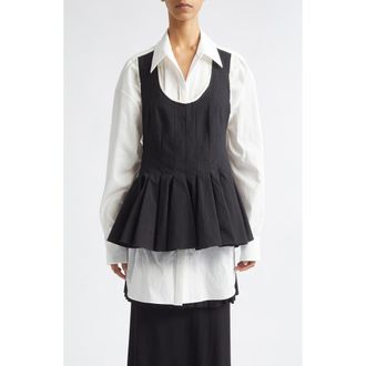Ashlyn Mae Cotton Blend Tie Back Shirt in Black/Ivory at Nordstrom, Size Large