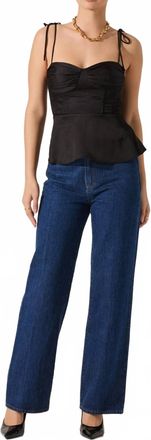 Astr Selena Peplum Top In Black