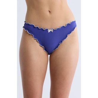 Dippin' Daisy's Swimwear June Ruffle Bikini Bottoms in Navy at Nordstrom Rack, Size X-Large