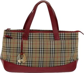 Burberry Pre-owned Tote Bags, female, Beige, Size: ONE SIZE Pre-owned Vintage Haymarket Check Tote Bag