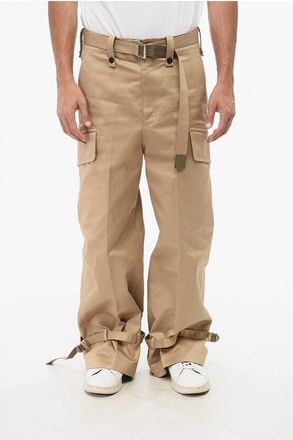 sacai Solid Color Cargo Pants with Belt size 48