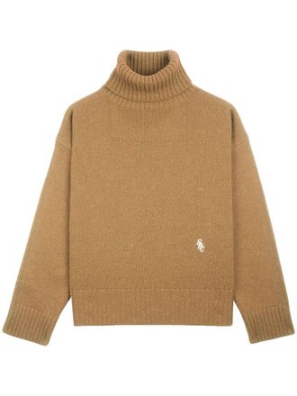 Sporty & Rich logo-embroidered wool jumper - women - Wool - S - Brown