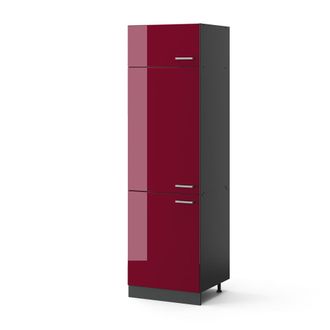 Vicco Armario Para Frigor&iacute;fico Empotrado R-line, Rojo Burdeos Alto Brillo, 60 Cm, Vicco
