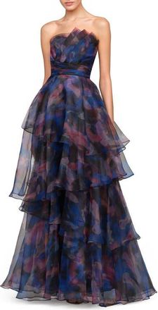 Theia Seona Strapless Organza Ballgown in Shadow Aura at Nordstrom, Size 14