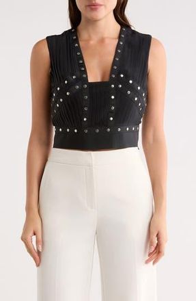 Longchamp Studded Crop Tank in Black at Nordstrom Rack, Size 4 Us / 36 Fr
