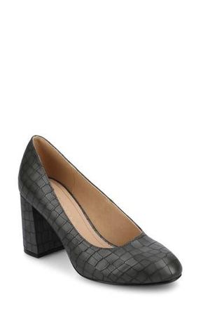 Journee Collection Seraphina Pump in Charcoal Crocodile at Nordstrom Rack, Size 6.5