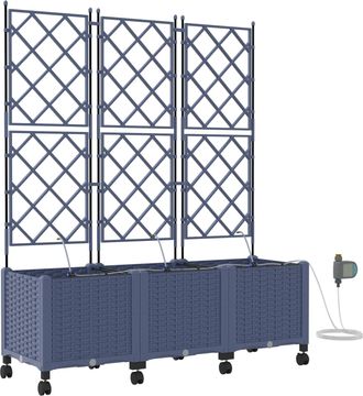 vidaXL Maceta De Jard&iacute;n Con Riego Y Ruedas 3 Uds. Gris Pp Vidaxl