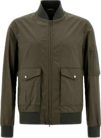 Herno Cotton Bomber Jacket - Heren - Bomber jackets - Groen - L - Katoen - Jassen