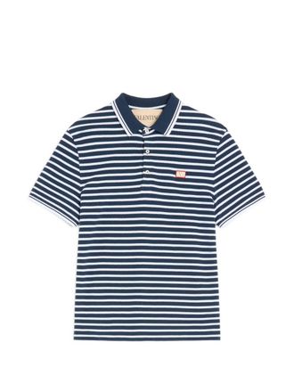 Valentino V Logo Signature Piquet-Baumwoll-Poloshirt