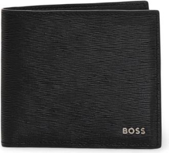 HUGO BOSS Leren portemonnee met kaarthouder - Heren - Portefeuilles - Zwart - ONE Size - Leer - Accessoires