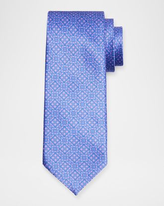 Stefano Ricci Men & apos;s Geometric Medallion Silk Tie