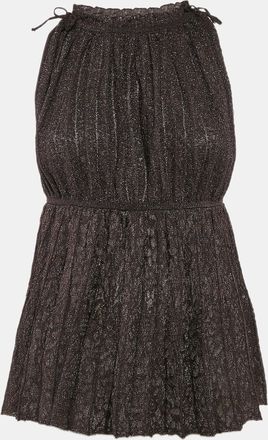 M Missoni Metallic Patterned Lurex Knit Sleeveless Top