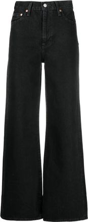 Levi's Ribcage Wide Leg - Dames - Loose Fit Jeans - Zwart - W30 L32 - Katoen - Jeans