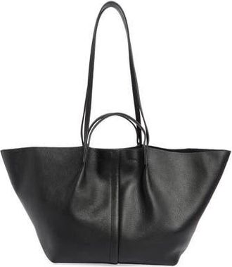 AllSaints Odette East/West Leather Tote Bag in Black at Nordstrom Rack