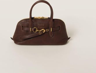Miu Miu Aventure Nappa Leather Top-handle Bag, Woman, Briarwood
