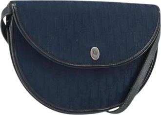 Dior Pre-owned Cross Body Bags, female, Blue, Size: ONE SIZE Pre-owned Vintage Trotter Canvas Shoulder Bag