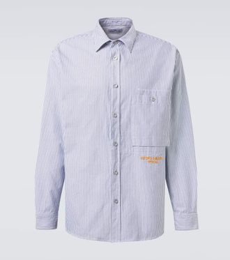Stone Island Camicia Marina in cotone a righe