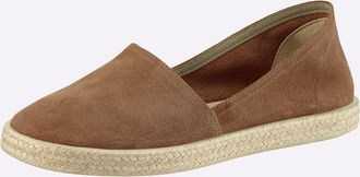 Casual Looks Slipper CASUAL LOOKS, Damen, Gr. 36, cognac, Veloursleder, Schuhe Slipper