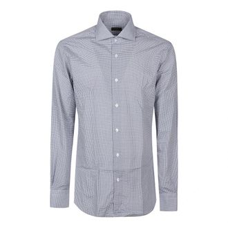 Barba Klassieke Hals Shirt - Heren - Zakelijke Overhemden - Blauw - 3XL - Katoen - Overhemden