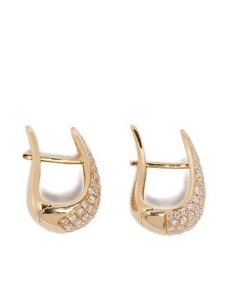Anita Ko Orecchini Claw piccoli in oro giallo 18kt con diamanti
