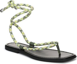 Veronica Beard Carmina Ankle Wrap Sandal in Lime Multi at Nordstrom, Size 10