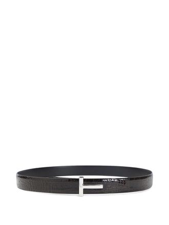 Tom Ford Mens Belt T-Belt Espresso Calf Leather Brown